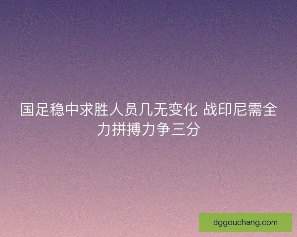 国足稳中求胜人员几无变化 战印尼需全力拼搏力争三分 国足稳中求胜人员几无变化 战印尼需全力拼搏力争三分