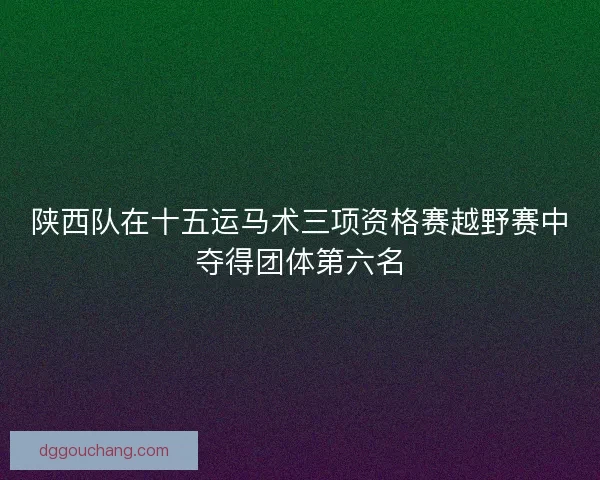 陕西队在十五运马术三项资格赛越野赛中夺得团体第六名 陕西队在十五运马术三项资格赛越野赛中夺得团体第六名