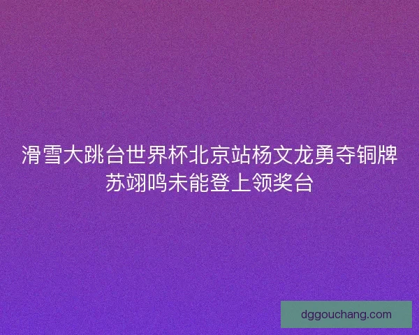 滑雪大跳台世界杯北京站杨文龙勇夺铜牌苏翊鸣未能登上领奖台